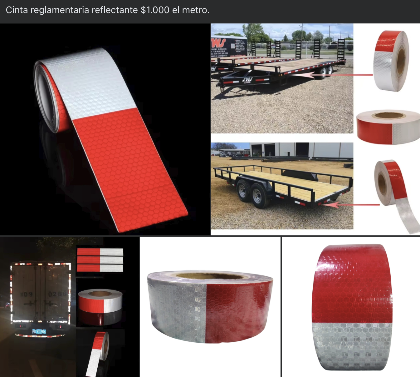 Cinta reglamentaria reflectante